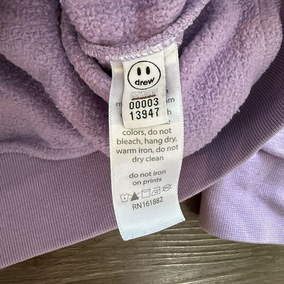 Drew House Lavender Mascot Oversized Hoodie Heavy Fleece S Lavender NWOT - Picture 8 of 10